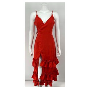 NEW Lovers + Friends Lucie Midi Dress Red Small